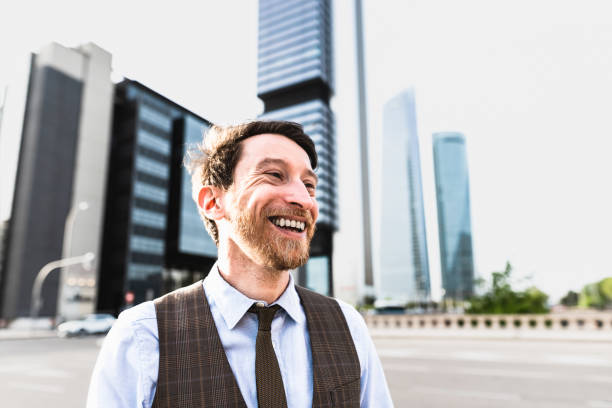 istock Business successful young man outside enterprise office 1429698580