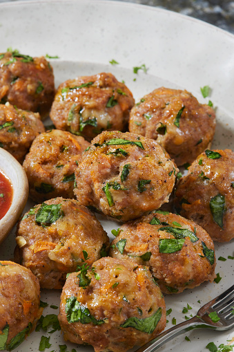 Baked Italian Style Turkey and Spinach Meatballs