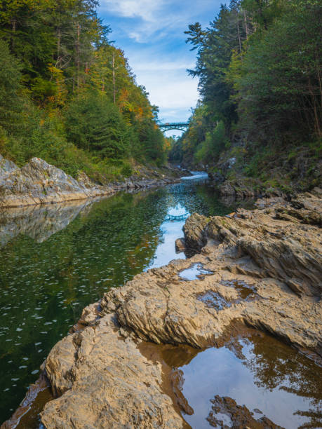 Quechee Gorge in early fall stock photo