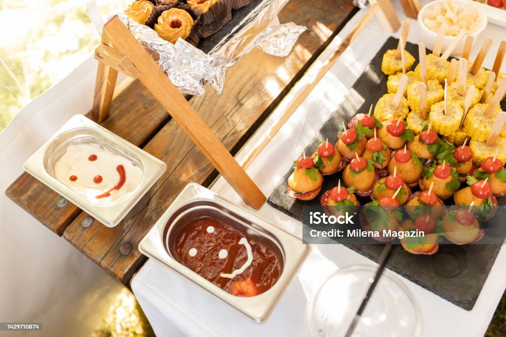 Buffet Of Finger Food For A Children Party Stock Photo - Download Image