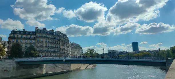 Photo of Bridge over the seine river against sky