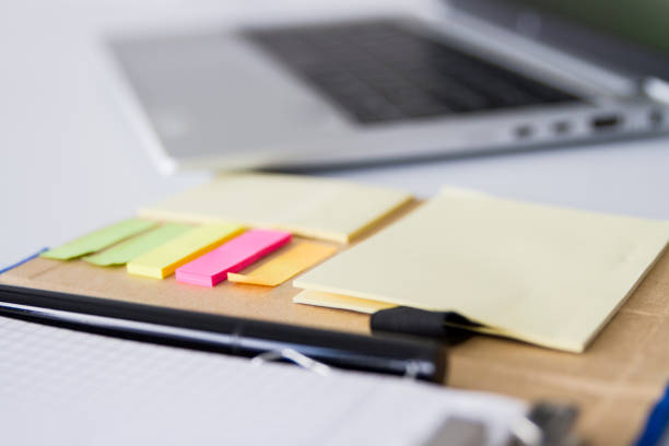 istock Colorful Notebook In Front Of The Laptop 1429730824
