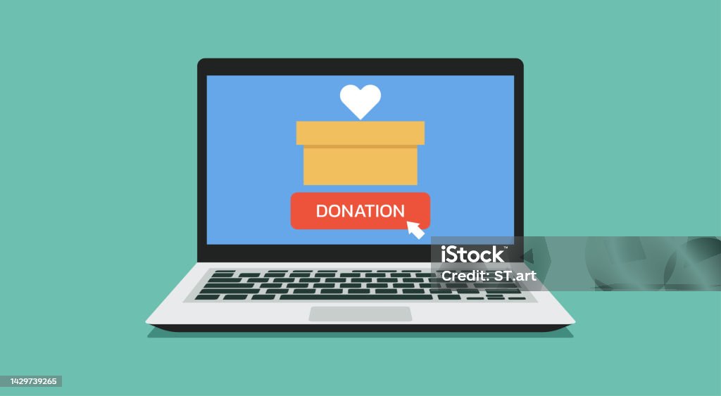 Computer Sticker Donation Format Laptop Donation 01 Stock Illustration - Download Image Now ...