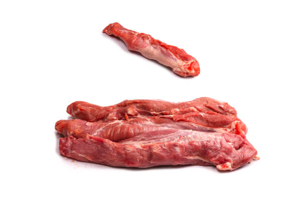 istock Raw pork tenderloin isolated on a white background. 1429741478