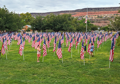 Memorial Flags at 9/11 event in St George Utah Saturday September 10, 2022