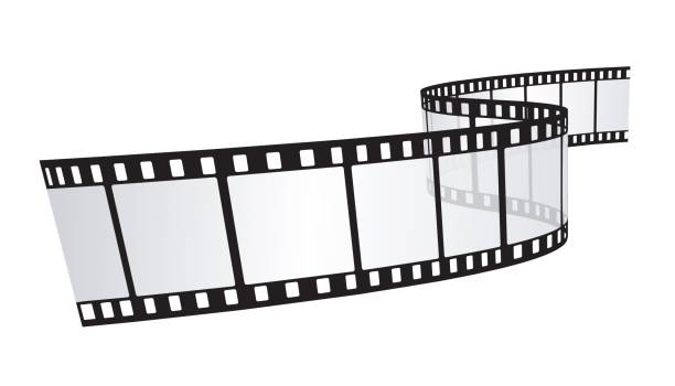 istock movie background with film reel , realistic 35 mm strip 1429764302