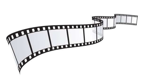 leerer filmstreifen isoliert auf weißem hintergrund - film unterhaltungsveranstaltung stock-grafiken, -clipart, -cartoons und -symbole