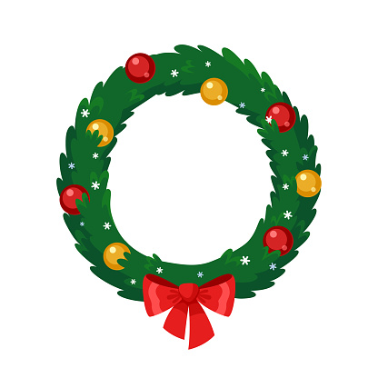 Christmas wreath. Vector illustration.
