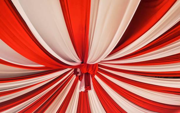 tent decoration in red and white