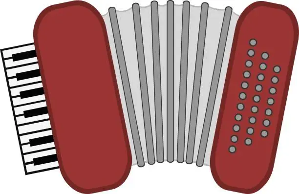 Vector illustration of vector bayan accordion musical instrument