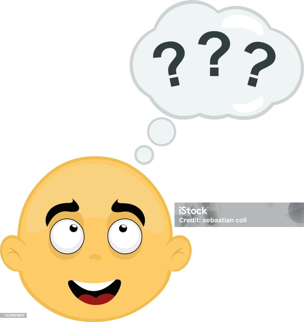 Vector Biểu Tượng Cảm Xúc Nhân Vật Hoạt Hình Câu Hỏi Suy Nghĩ Đám ...
