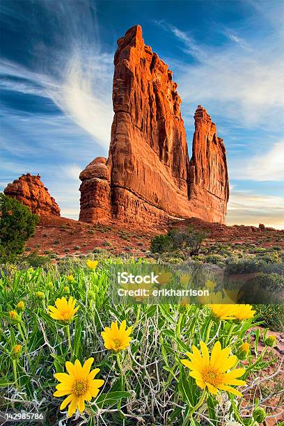 Court House Towers Stock Photo - Download Image Now - Arches National Park, Courthouse Towers, Desert Area
