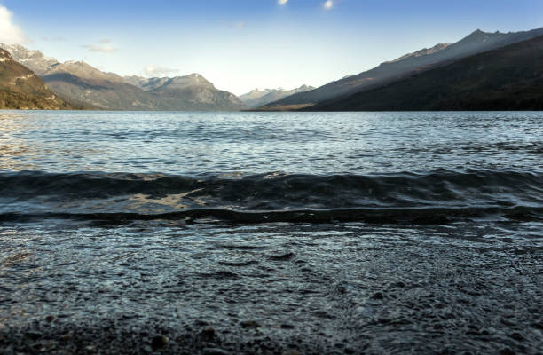 istock Lake Acigami (aboriginal name), shared between two nations, known as Lago Roca (Argentina), or Lago Errazuriz (Chile), is located in Tierra del Fuego National Park, Patagonia, Argentina. 1429858792
