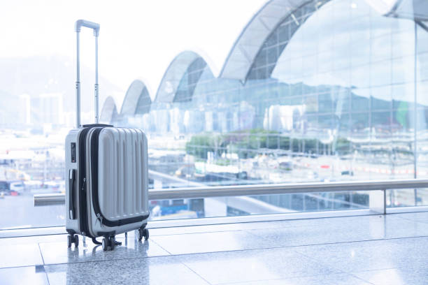 istock A suitcase is ready for travelling at the airport 1429859296