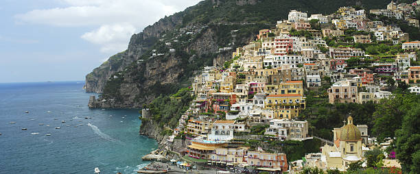 Positano panorama com espaço para texto - fotografia de stock