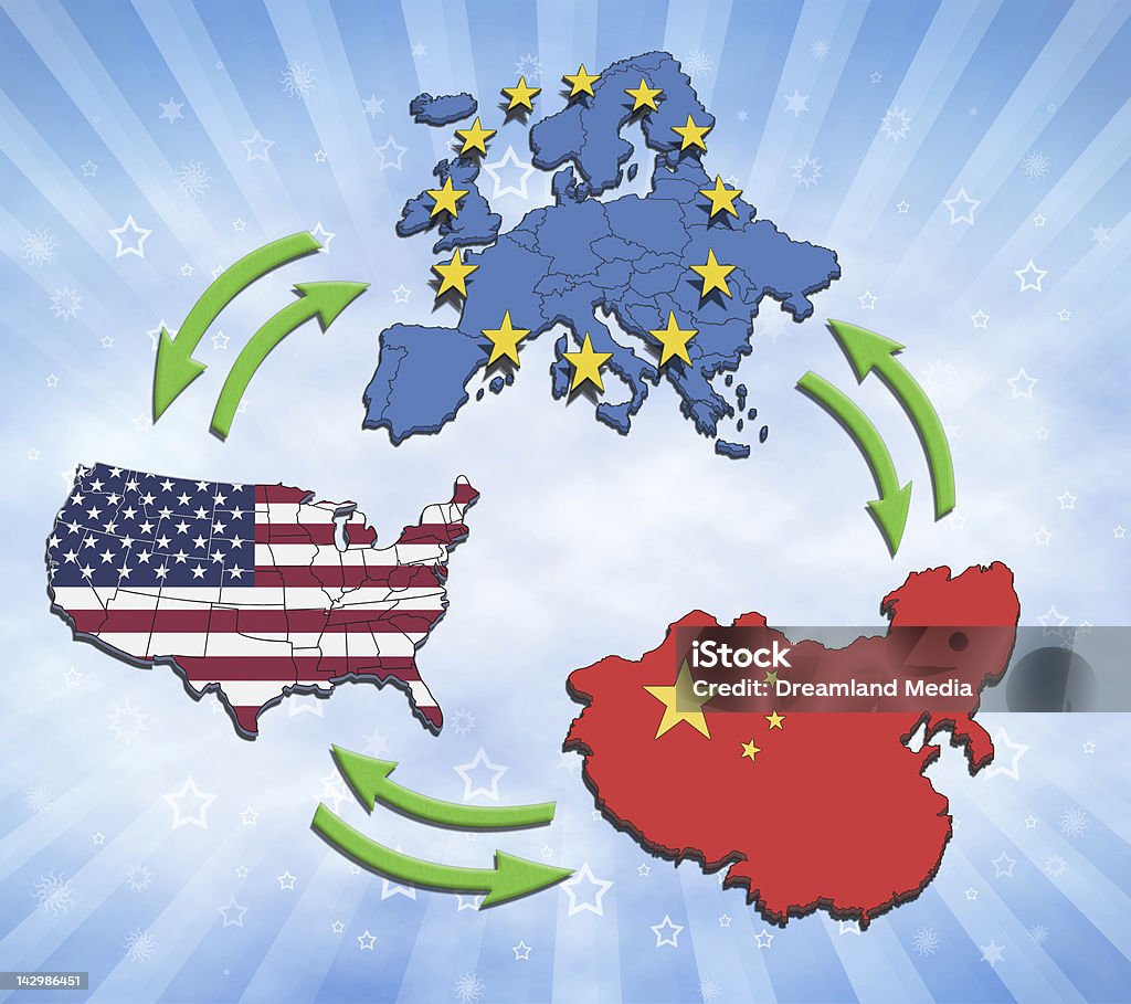 США, Европе и Китае взаимодей�ствия. - Стоковые фото Китай роялти-фри