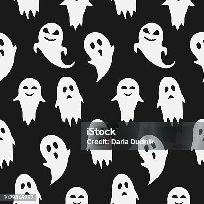 istock White ghosts halloween seamless pattern 1429869252
