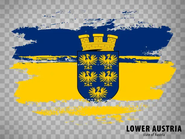 Vector illustration of Flag of Lower Austria brush strokes. Flag of  Lower Austria on transparent background for your web site design, app, UI. Austria. EPS10.