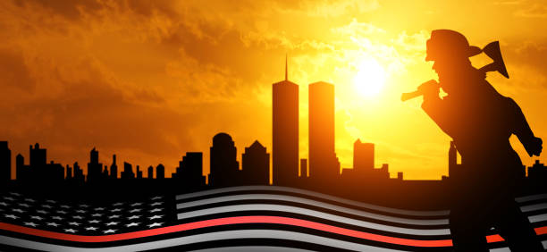 istock Thin Red Line. USA flag. Patriot Day. 1429893649