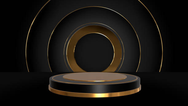istock Abstract 3d podium products stand products display background. Minimal Style. 1429902315