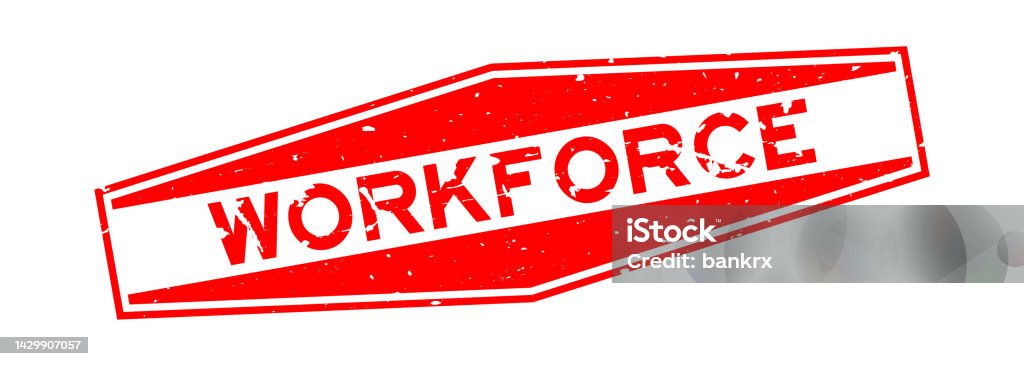 Workforce Redvector Grunge Red Workforce Word Hexagon Rubber Seal Stamp On White Background ...