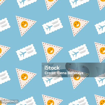 istock Lesson of emoticon in triangle and airplane in rectangle 1429909433