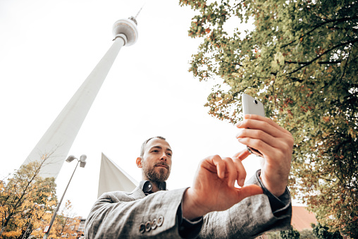 businessman take a selfie in Berlin