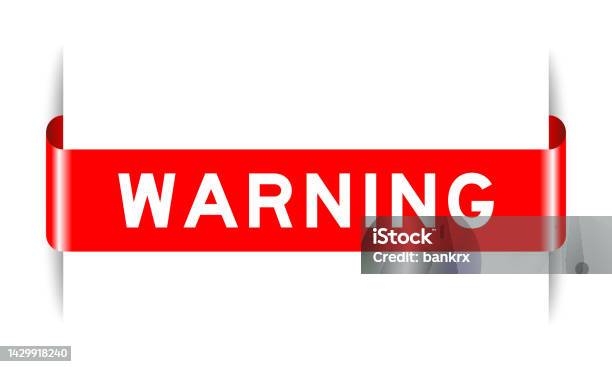 Word Warning Icon Red Color Inserted Label Banner With Word Warning On White Background ...