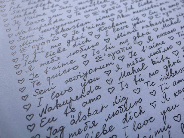istock Handwritten phrases I love you in different languages 1429919296