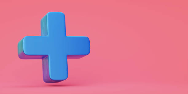 istock Plus sign icon on a pink background - stock photo 1429921268