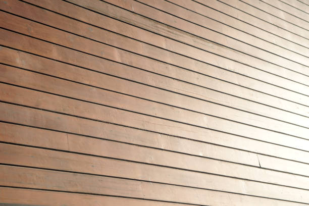 Reflection on the wooden siding