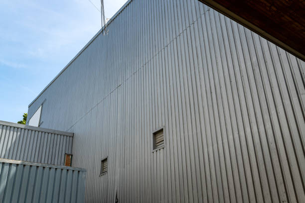 istock Old industrial building with metallic facade 1429926503