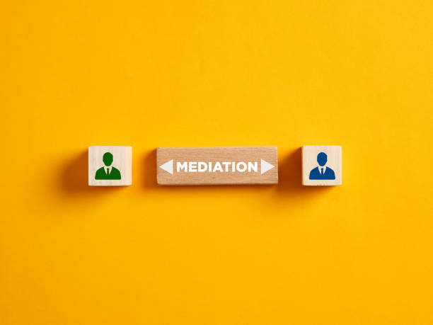 istock Conflict resolution and mediation concept. Dispute settlement and resolution by the third party intermediary mediator. 1429936215