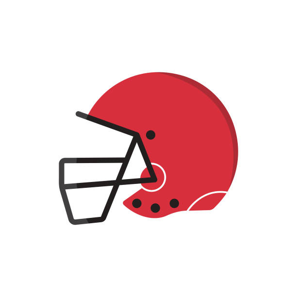 ilustraciones, imágenes clip art, dibujos animados e iconos de stock de logotipo del casco de fútbol americano diseño vectorial. - american football playing touchdown team sport