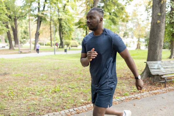 istock Fit man jogging outdoors 1429938130