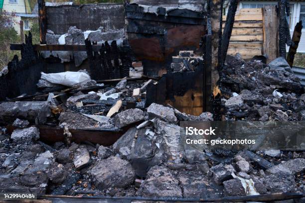 Destroying House House Destroyed After Fire And Explosion Stock Photo - Download Image ...