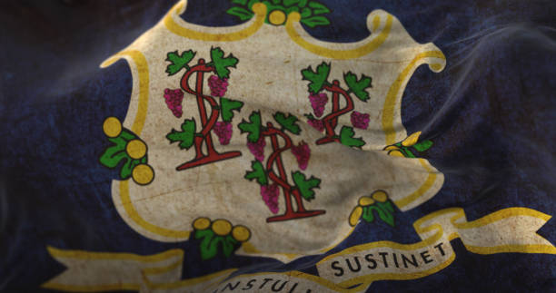 Old flag of Connecticut state, region of the United States Old flag of Connecticut state, region of the United States alaska us state photos stock pictures, royalty-free photos & images