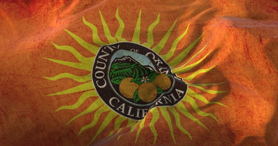 Old flag of Orange county, state of California, United States