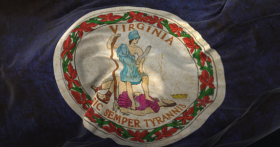 Old flag of american state of Virginia, United States