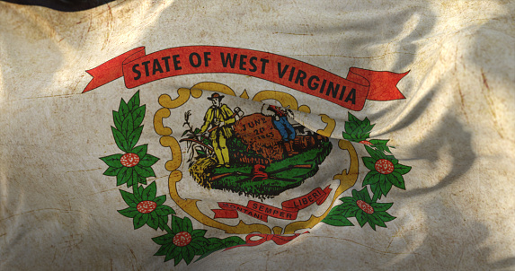 Old flag of West Virginia state, United States of America
