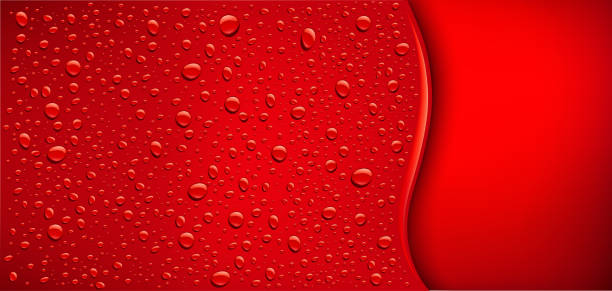 ilustrações de stock, clip art, desenhos animados e ícones de background dark red water with many drops - splashing juice liquid red