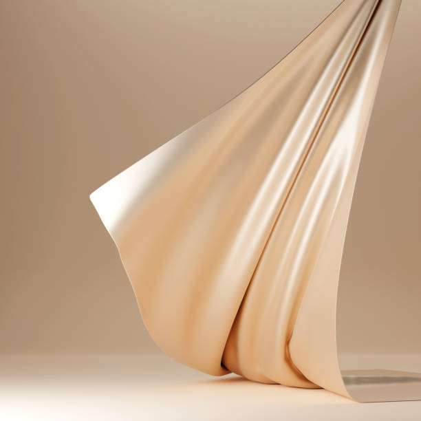 istock Beige pastel flying fabric, cloth abstract background 1429948263