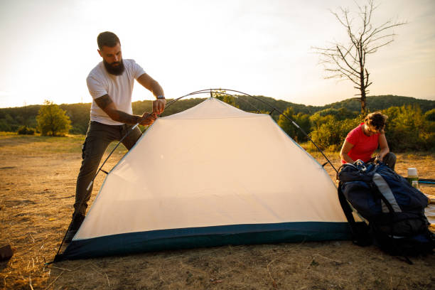 istock Setting up camp on the meadow after a relaxing nature hike 1429961015