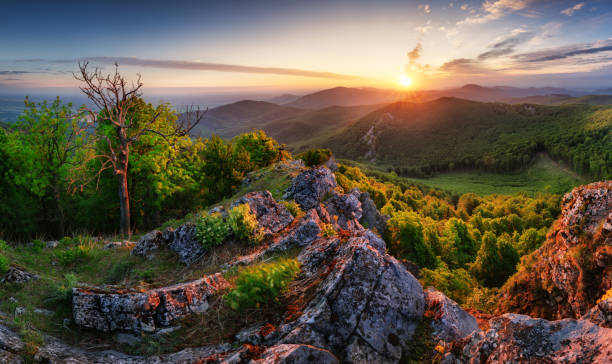 istock Dramatic spring sunrise in beautiful nature landscape - mountain panorama 1429963192