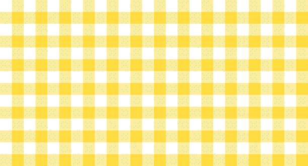 gelb weiß kariertes rustikales nahtloses muster - gingan stock-grafiken, -clipart, -cartoons und -symbole