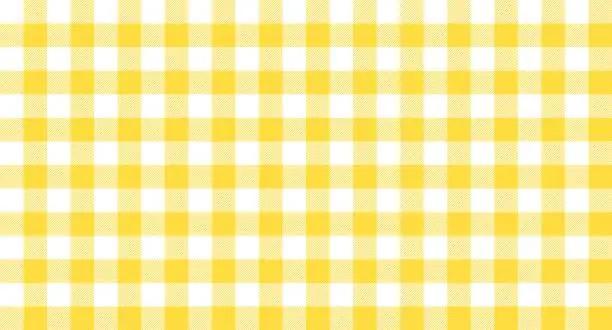 Vector illustration of Yellow white plaid rustic seamless pattern