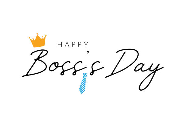 Happy Boss's Day lettering card. Vector Happy Boss's Day lettering card. Vector illustration. EPS10 boss-day stock illustrations