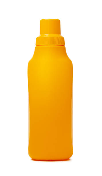 istock Orange plastic bottle of liquid detergent isolated on white 1429971843