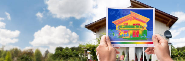 istock Woman's Hand Detecting Heat Loss 1429975736