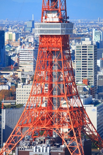 Cityscape view with Tokyo Tower. Tokyo is the capital city of Japan. 37.8 million people live in its metro area.